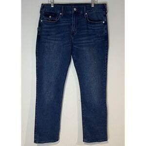 True Religion Ricky SN Flap Straight Dark Shivering Wash Men's Size 34x32